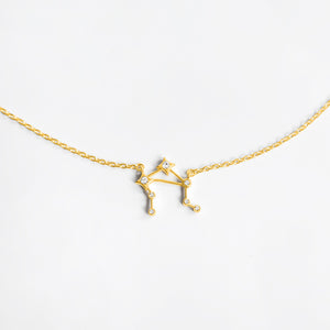 Zodiac Constellation Pendant (Libra) - Gold